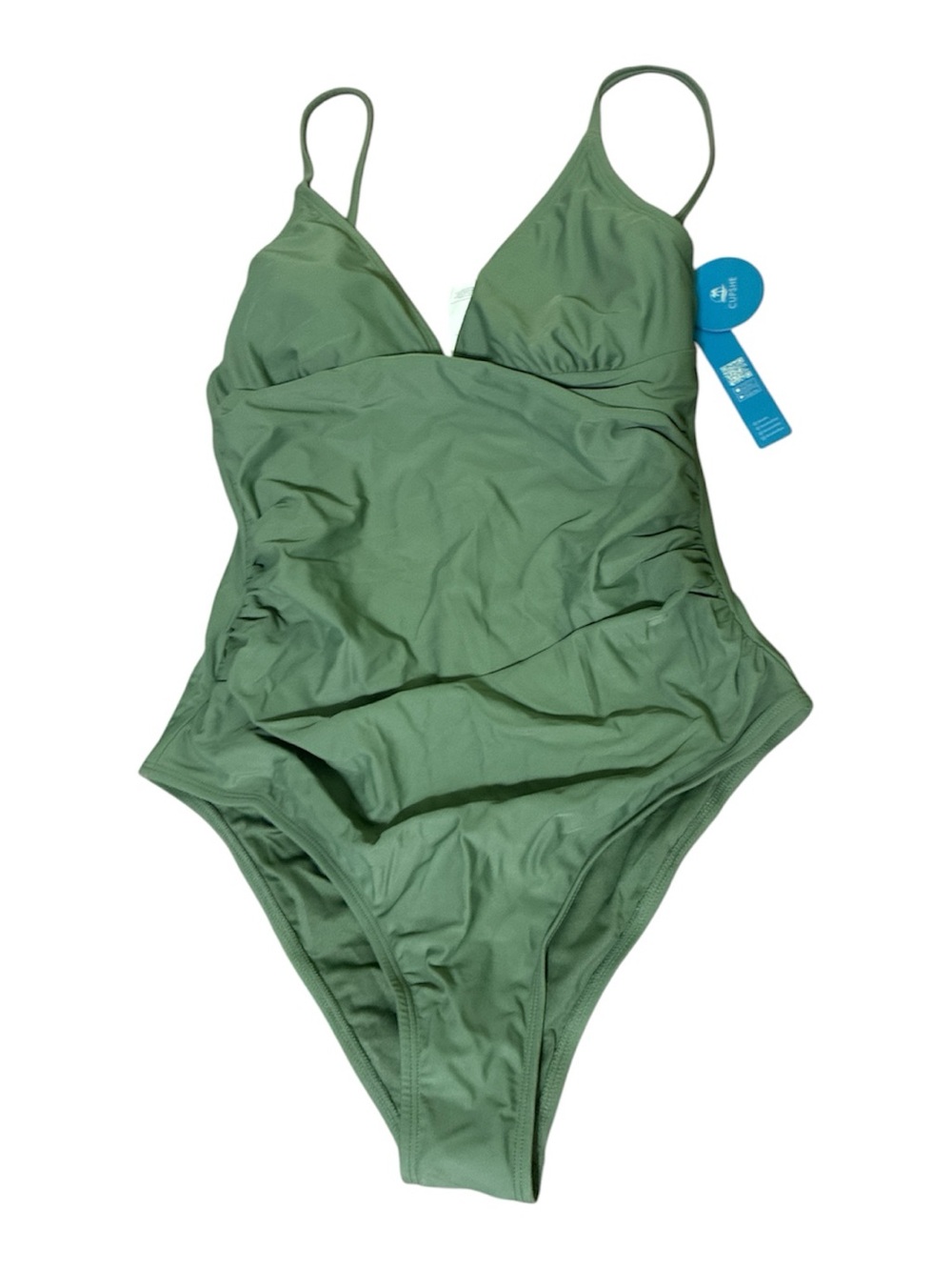 Cupshe Olive Green V-Neck One-Piece Swimsuit